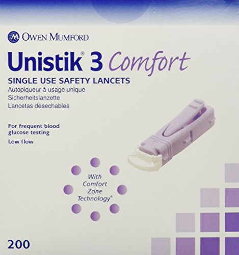 Unistik 3 Owen Mumford Lancets - (200 /bx) Comfort Style Purple - Model At1044