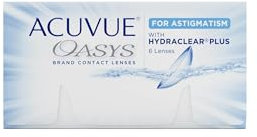 Acuvue OASYS for ASTIGMATISM con tecnologia HYDRACLEAR PLUS - Lenti a contatto quindicinali -protezione UV,-1.75 diottrie, Cilindro -2.75, Asse 160, BC 8.6, DIA 14.50, 6 lenti