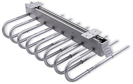 Emuca - Hosenauszug für Kleiderschrank, Hosen aufhänger ausziehbar aus Stahl, Montage auf der linken Seite, Metallic-grau