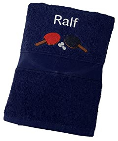 Tischtennis Handtuch bestickt mit Motiv und Name