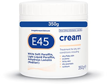 E45 Cream for Dry & Sensitive Skin - Clinically Proven Moisturiser for Eczema, Dermatitis & Irritation - Dermatologically Tested Non-Greasy Body, Face & Hand Care, 350g