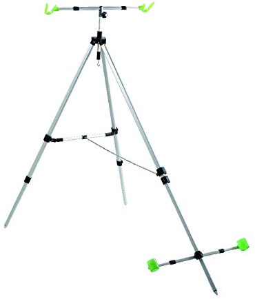 Jenzi Surf-Rod-Pod, TELE 2 VERS.AUFL - Aluminium Dreibein Rutenhalter für Brandungsangeln mit Transporttasche
