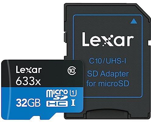 Lexar High-Performance microSDHC 633x 32GB UHS-I Card w/SD Adapter - LSDMI32GBBNL633A