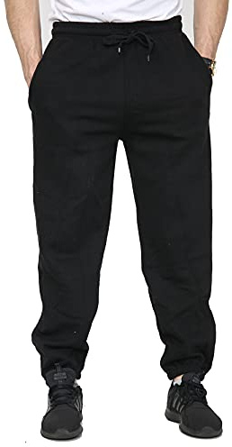 SKYTEX UK Mens Fleece Jogging Bottoms S-6XL (2XL, Black)