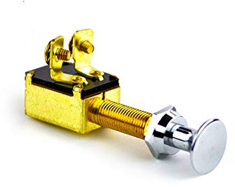 12 Volt Zugschalter Messing, 2 Anschlüsse | Für Boote und KFZ / Oldtimer geeignet & Boot