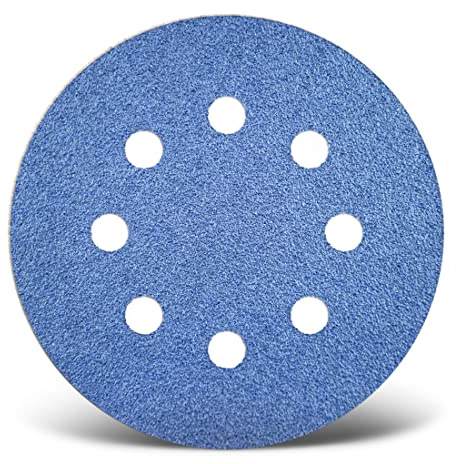 MENZER Blue Schleifscheiben 125 mm, 8-Loch (25 Stk.) K24 | f. Exzenterschleifer, Zirkonkorund, Klettbefestigung