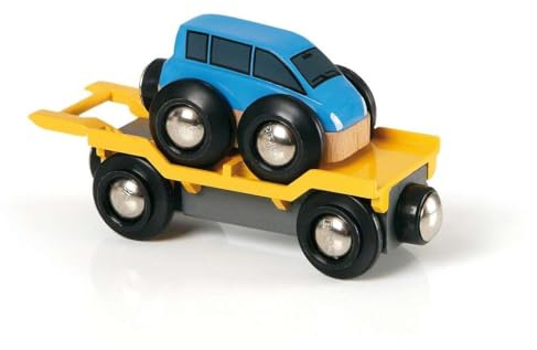 BRIO World Autotransporter mit Rampe - Spielzeug ab 3 Jahre | BRIO Holzeisenbahn-Zubehör, Kleinkindspielzeug, Geschenk für Jungen und Mädchen