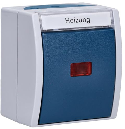 Busch-Jaeger 2601/6 SKWNH-53 Wippkontrollschalter/Heizungsschalter Aus- und Wechselschaltung (Thermoplast) Grau ocean® (IP 44) 2CKA001085A1609