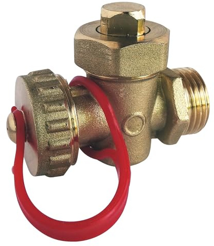 SOMATHERM FOR YOU, Robinet de vidange en laiton brut M1/2 avec boisseau et presse-étoupe, idéal pour la maintenance des radiateurs, compatible avec orifice F1/2, eau chaude/froide