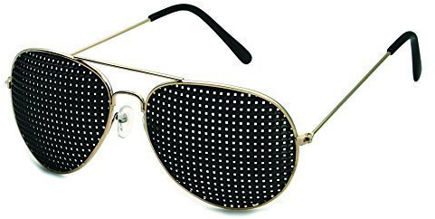 occhiali stenopeici in metallo 420-PGP - piazza Raster - incl. Accessori