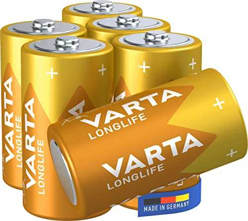 Varta 4114101306 Longlife Batteria Alcalina ,Mezzatorcia C LR14, Confezione da 6 Pile - il design può variare, Confezione risparmio