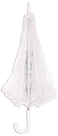 Bristol Novelty BA533 Parasol White Lace, Womens, One Size Halloween