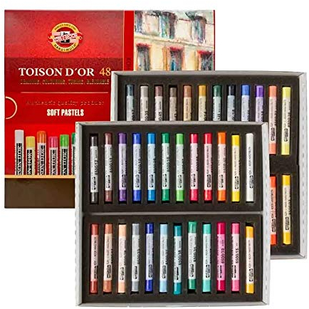 KOH-I-NOOR TOISON D'OR 8516 Weiche Künstler-Pastellkreiden im Pappetui (48 Stück)