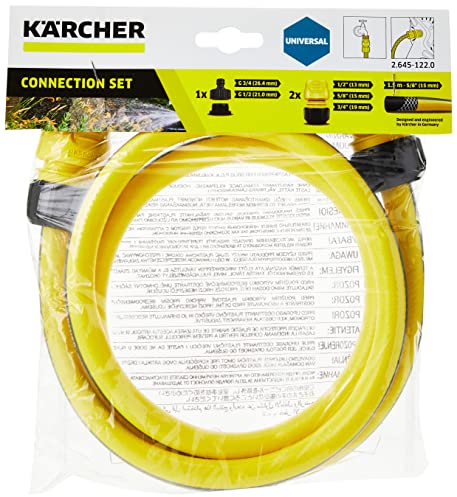 Kärcher Original Anschluss Set, G3/4-Hahnanschluss mit G1/2-Reduzierstück, 1,5 m PrimoFlex, 1,5 m lang, gelb