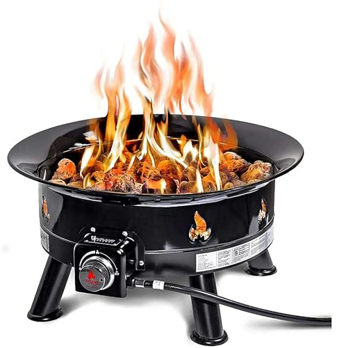 Outland Living Firebowl 883 Mega Brasero d'extérieur au gaz Propane avec Housse Durable résistante aux UV et aux intempéries, 61 cm de diamètre 58 000 BTU