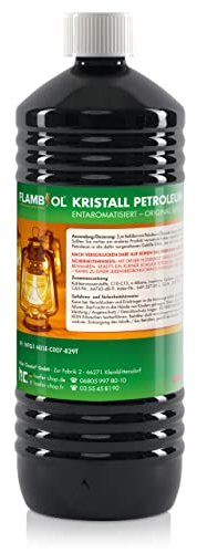 Höfer Chemie FLAMBIOL Gereinigtes Petroleum 6 x 1 L Heizöl - Entaromatisierte Qualität - Für Campingheizung, Petroleumlampe & Grillanzünder - Rußfreie Verbrennung