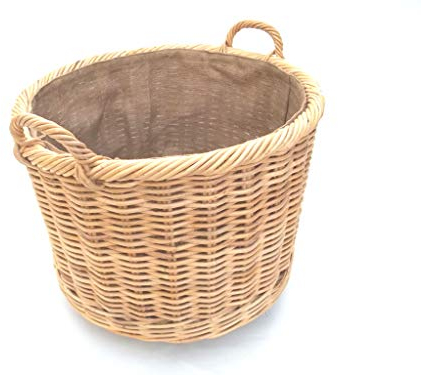 Kaminkorb auf Rollen, Holzkorb, Erntekorb, Kartoffelkorb aus Rattan Gr.2