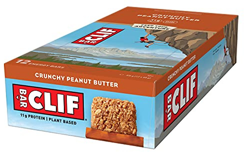 CLIF BAR | Energy Bar - Protein Bar | Crunchy Peanut Butter |Plant-Based Protein Bar for Running, Marathon Training, Cycling & Endurance Sports | 12 x 68 g