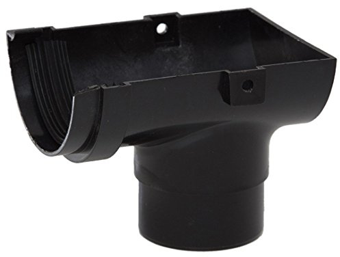 RM306B Black Polypipe Mini Gutter Stop END Outlet Half Round for shed, Conservatory, Porch etc Mini guttering 75mm NOT for Normal House guttering - Smaller