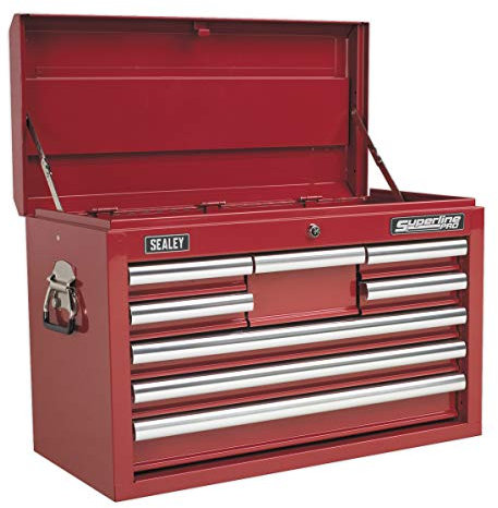 Sealey Ap33089 Topchest 8 Drawer With Ball Bearing Runners - Red
