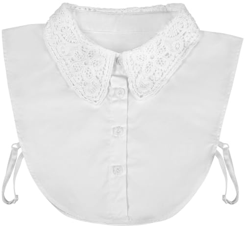 WINOMO Detachable Collar White Shirt Inserts Women Collars Fake Stiffeners Extender Women's Floral Half Blouse