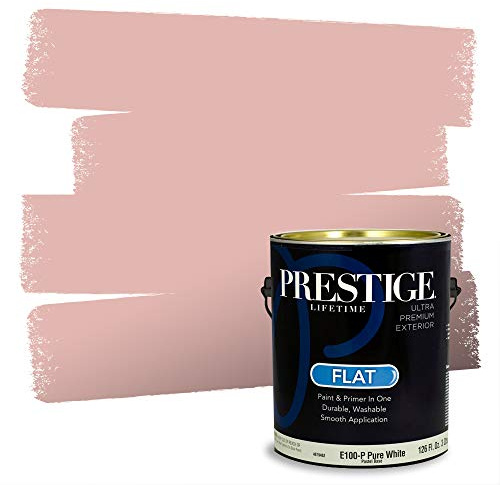 PRESTIGE Paints Exterior Paint and Primer In One, 1-Gallon, Flat, Comparable Match of Sherwin Williams* Gracious Rose*