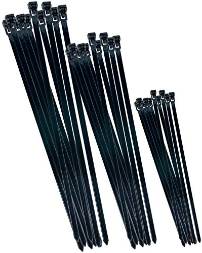 Werkzeyt B20451 Set di Fascette riutilizzabili, Resistente ai Raggi UV, Set di 75 Pezzi, Nero