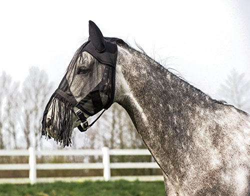 Maschera anti-mosche per cavallo, leggera, a frange