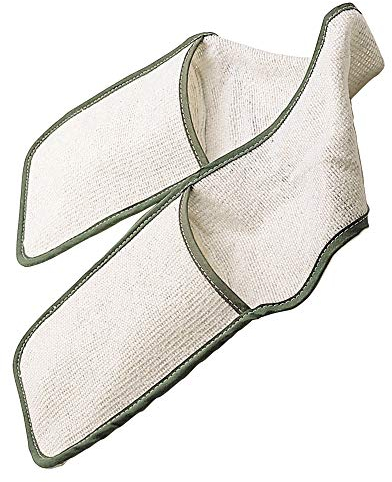 KitchenCraft Heavy-Duty Cotton Double Oven Gloves with Bound Edge, 9 x 17 cm (35.5 x 6.5), White