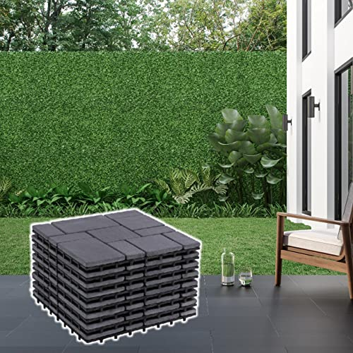 BodenMax Naturstein Klickfliesen 30x30cm für Terrasse & Balkon | wetterfeste Steinplatten Outdoor | Granit & Schiefer Bodenbelag | Klicksystem | 2/8 Stück
