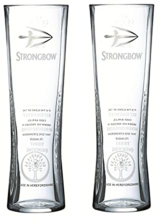 2 Strongbow Pint Glass 20oz CE 568ml (2 Glasses) by Strongbow