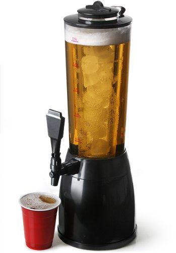 Drinkstuff Ice Core Drinks Dispenser 2.5L – Rotating Base, Closed Ice Chamber, Beverage Tower with Tap for Beer, Cocktails & Parties, Reusable & Easy-Clean Design
