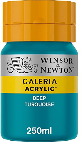 Winsor & Newton 2137232 Galeria Acrylfarbe, hohe Pigmentierung, lichtecht, buttrige Konsistenz, 250 ml Tube - Dunkeltürkis