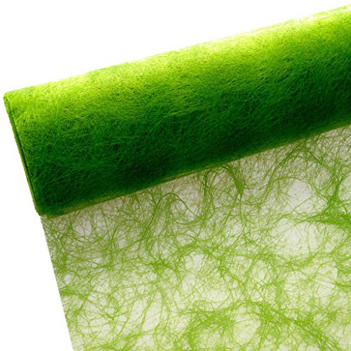 450633 25m Sizoflor ® Original Tischband Tischläufer Tischdeko Faserseide 30cm / 300mm, Farbe:grün, Grasgrün