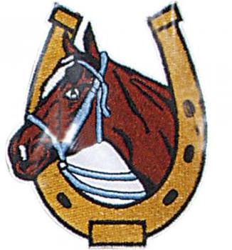 Aufnäher Patches Applikation - Pferd Hufeisen Glücksbringer - 04372 Gr. ca. 7,5cm x 9cm