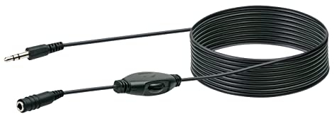SCHWAIGER KHALR4030 533 AUX Verlängerungskabel Audiokabel Verlängerung Klinkenkabel mit Lautstärkeregler Stecker auf Buchse Stereo Audio 3m schwarz