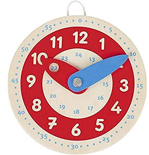 Goki 58485 orologio da parete Cerchio Beige, Blu, Rosso