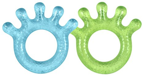 Green Sprouts Cooling Teether (2 Pack) Soothes Gums & Promotes Healthy Oral Development Safer Plastic Filled with Sterilized Water, Chill for Extra Relief, Textured Surface to Massage Gums