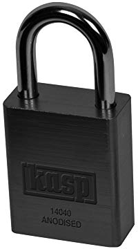 Kasp K14040BLAD Lucchetto, alluminio solido, 38 mm, nero