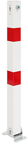 Alberts 787004 Absperrpfosten Klappy | wahlweise in verschiedenen Ausführungen | zum Aufschrauben, umlegbar | weiß | Pfosten 70 x 70 mm | Höhe über Boden 100 cm