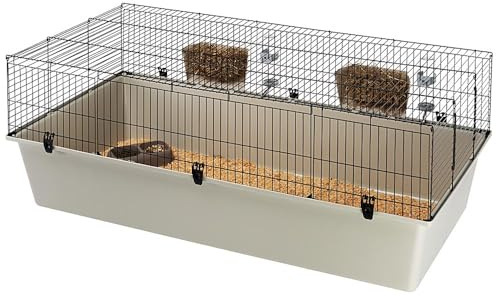 Ferplast Kaninchenkäfig großer käfig für Hasen, Nagerkäfig, Meerschweinchen- Kaninchenstall mit Zubehör, 156,5 x 77 x h 61,5 cm