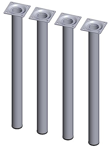 Element System Möbelfuß rund – Stahlrohrfuß, ideal als Tischbein für die Gestaltung individueller Möbelstücke – Ø 30 mm, Länge 500 mm, Chrom