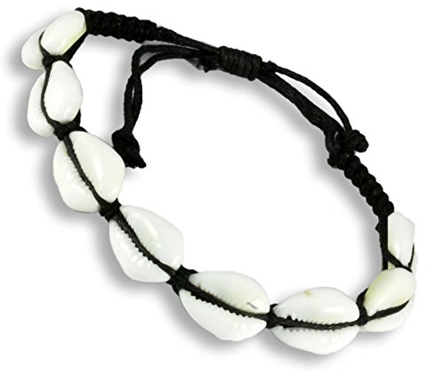 Island Piercings Armband Shamballa mit Kauri Muschel längenverstellbar B135