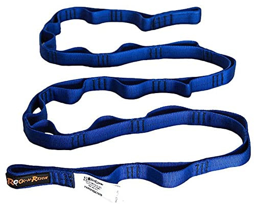 Rock-N-Rescue Daisy Chain - 60 Inches Long, 15 Pockets, 15.5 kN, Nylon Multi-Loop Sling, Made in USA, Rock Climbing, Firefighter, and Rescue Gear, Blue
