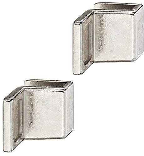 Gedotec Glastürgriffe Schrank Möbelgriffe für Glastüren - Ziehgriff zum Klemmen - Glasdicke 4-6 mm - Zinkdruckguss vernickelt - Griff für Schranktüren & Glastüren - 2 Stück - Design Spiegel-Türgriffe