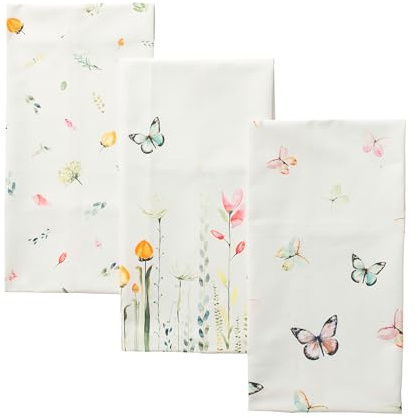 Maison d'Hermine Küchenhandtuch 100% Baumwolle (50 cm x 70 cm, Set von 3) | Küchenhandtücher Tischgeschirrtücher zum Muttertagsgeschenke Reinigen Frühling/Sommer - Botanical Fresh