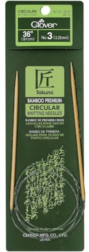 Clover Takumi Bamboo Circular Knitting Needle 36-Inch Size 3