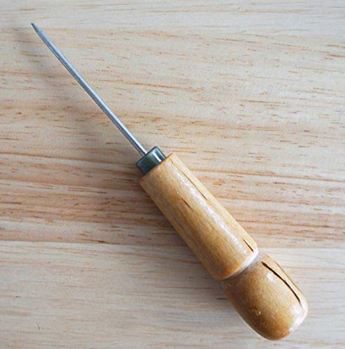 Heavy Duty Clickers Awl Large Comfort to Hold Wooden Handle, Leather, Paper Thick Cardboard 6 15cm - Buy 1 Get 1 Free! by Well Made Tools