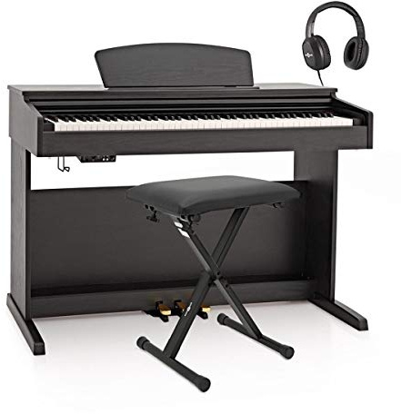 DP-10X Digital Piano by Gear4music & Accessory Pack, Matte Black