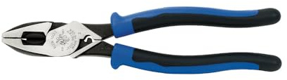Klein Tools J2000-9NECRTP Side Cutter Linemans Pliers, Made in USA, with Tape Pulling and Wire Crimping, High Leverage, 9-Inch